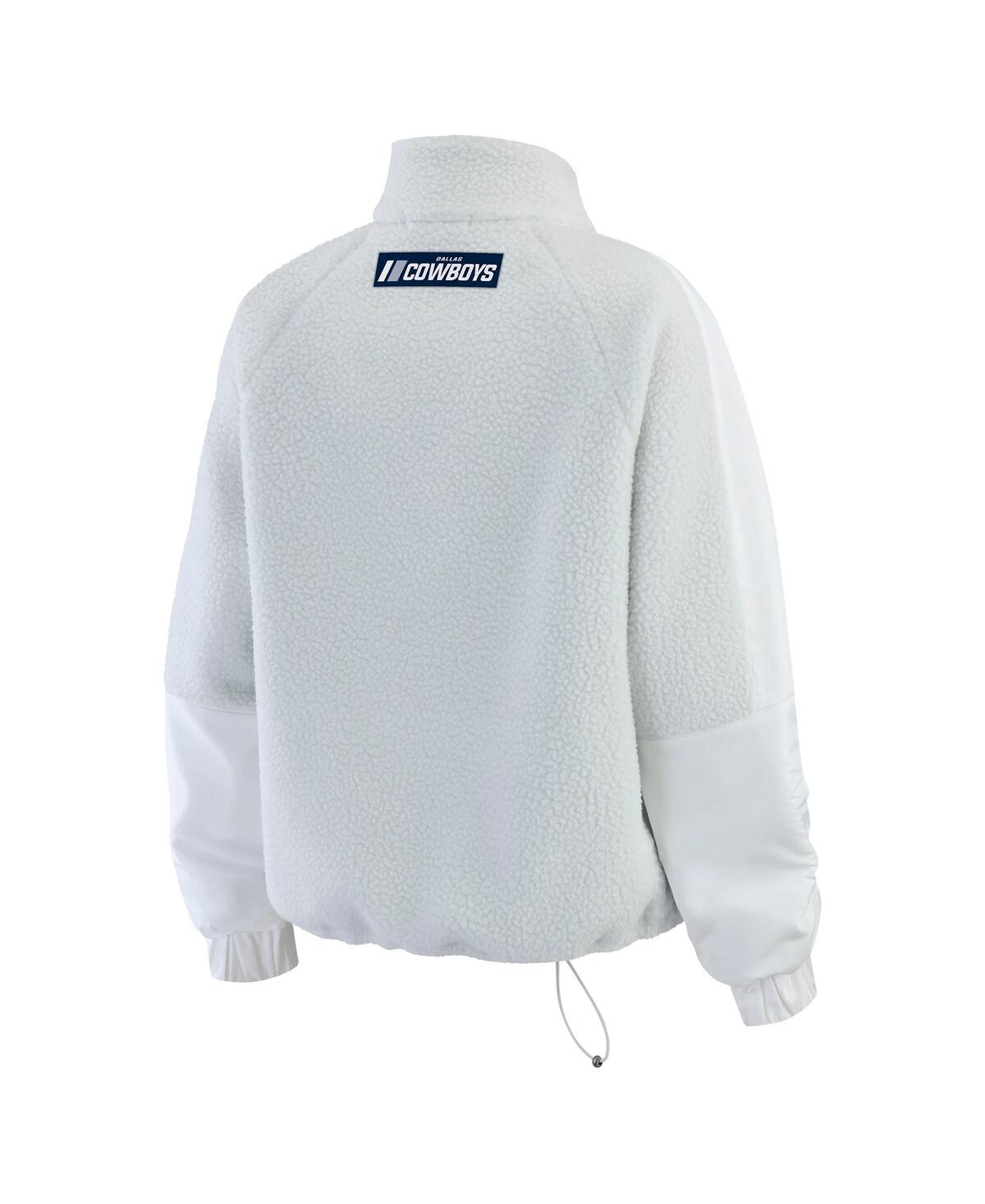 Wear By Erin Andrews Women's White Seattle Seahawks Polar Fleece Half-zip Jacket In White