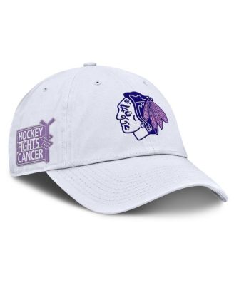 Fanatics - Men's White Chicago Blackhawks Authentic Pro Hockey Fights Cancer Adjustable Hat
