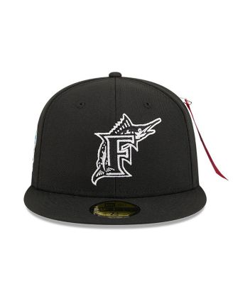 Men's x Alpha Industries Black Florida Marlins 59FIFTY Fitted Hat