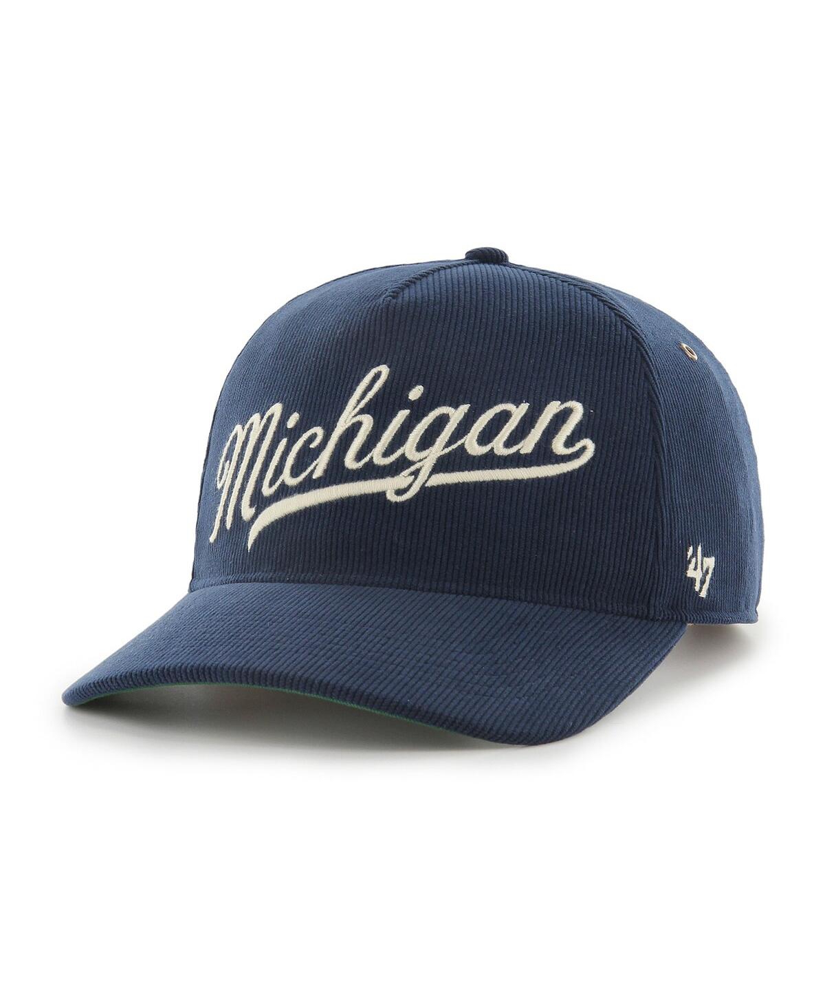 47 Brand Men's And Women's Navy Michigan Wolverines Collections Golden Age Corduroy Hitch Adjustable Hat In Blue