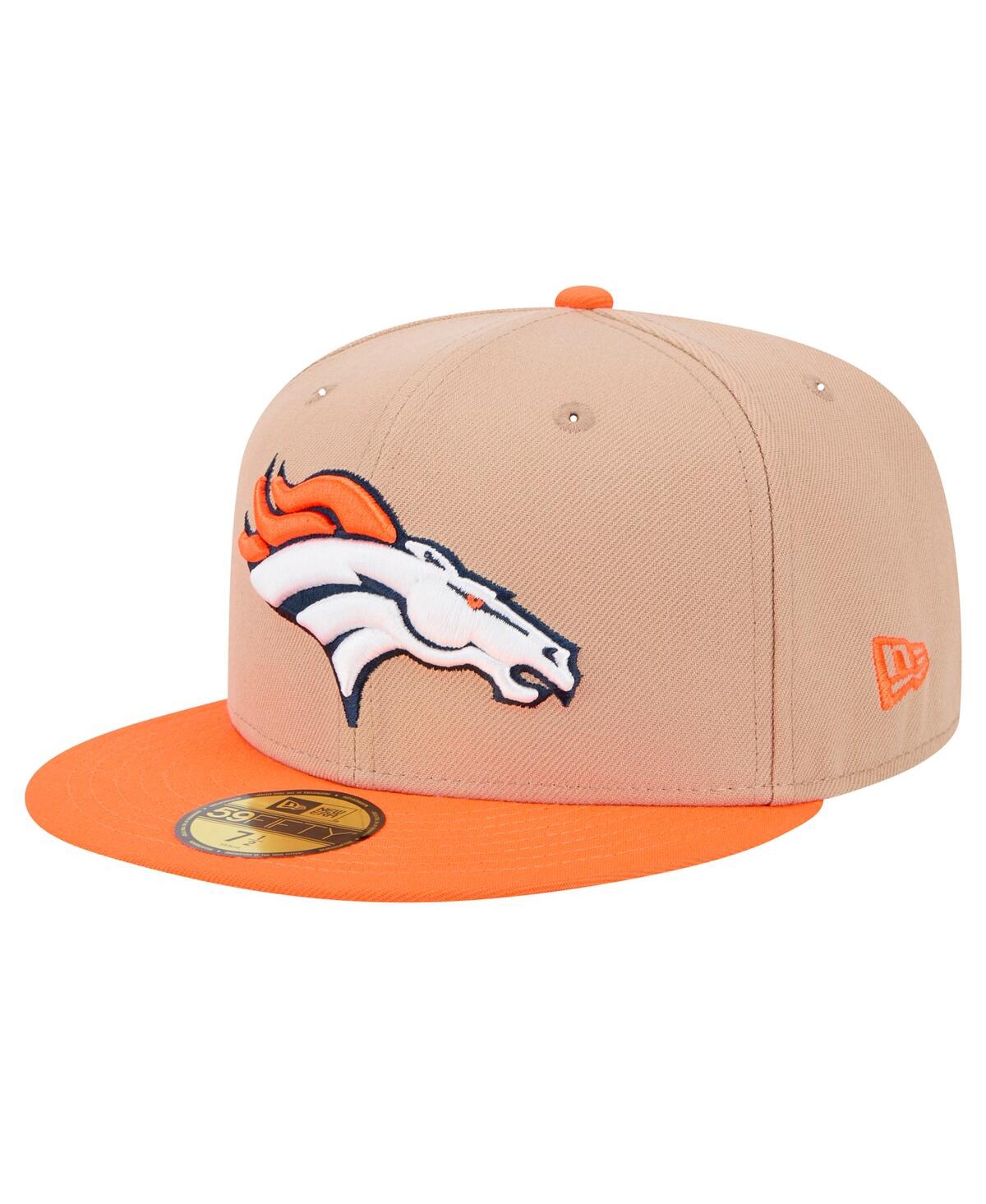 New Era Men's Tan Denver Broncos Logo Main 59FIFTY Fitted Hat - Tan, Orange