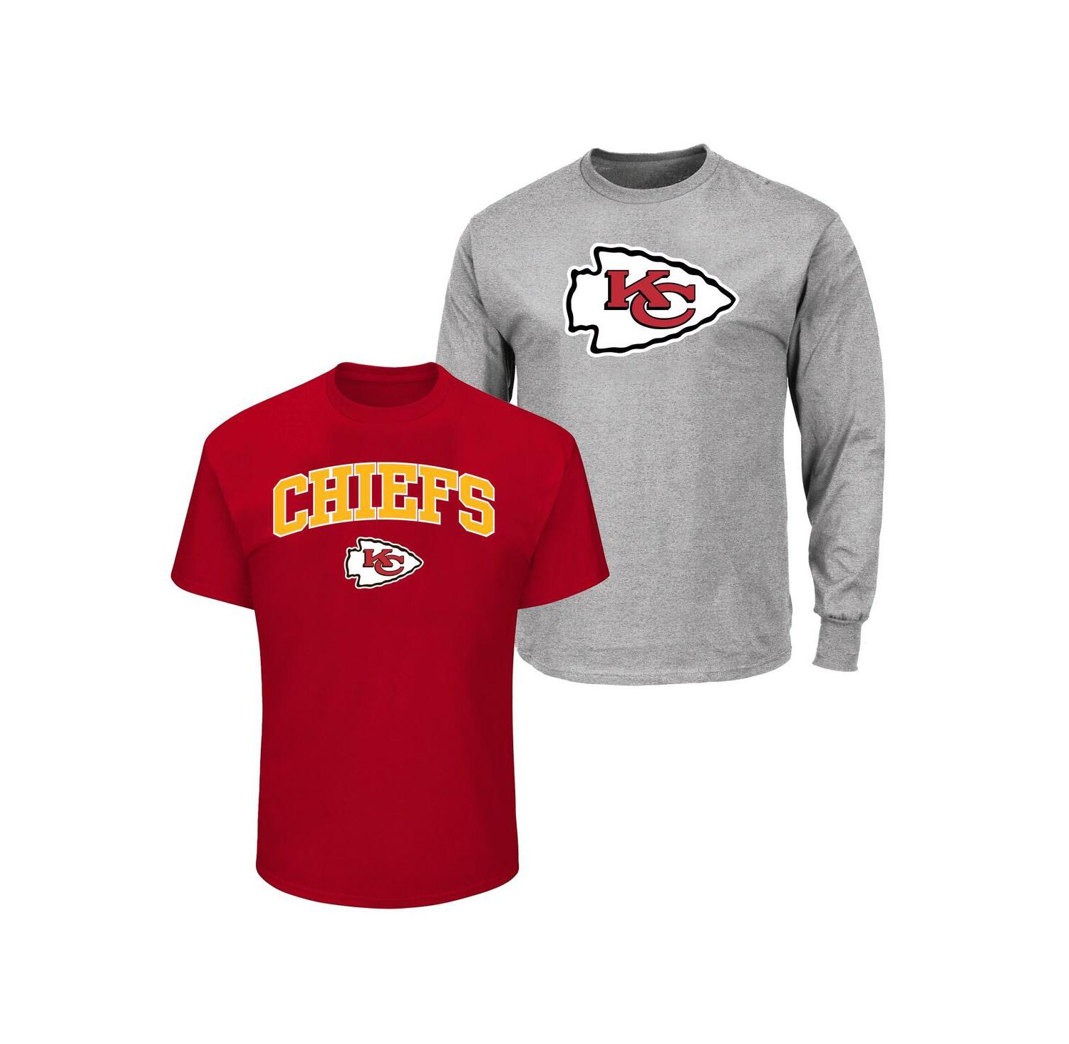 Men's Red/Heather Gray Kansas City Chiefs Big & Tall 2-Pack T-Shirt Set