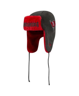 New Era - Men's Pewter Tampa Bay Buccaneers Helmet Head Trapper Knit Hat