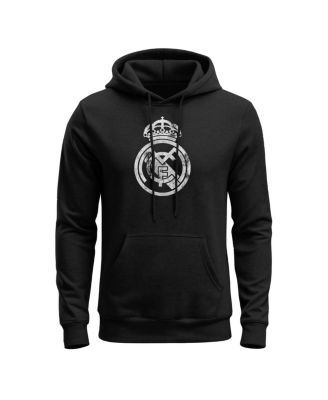 Men's Black Real Madrid Mono Badge Fleece Hoodie