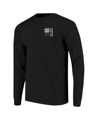 Men's Black Notre Dame Fighting Irish OHT Camo Overlay Comfort Colors Long Sleeve T-Shirt