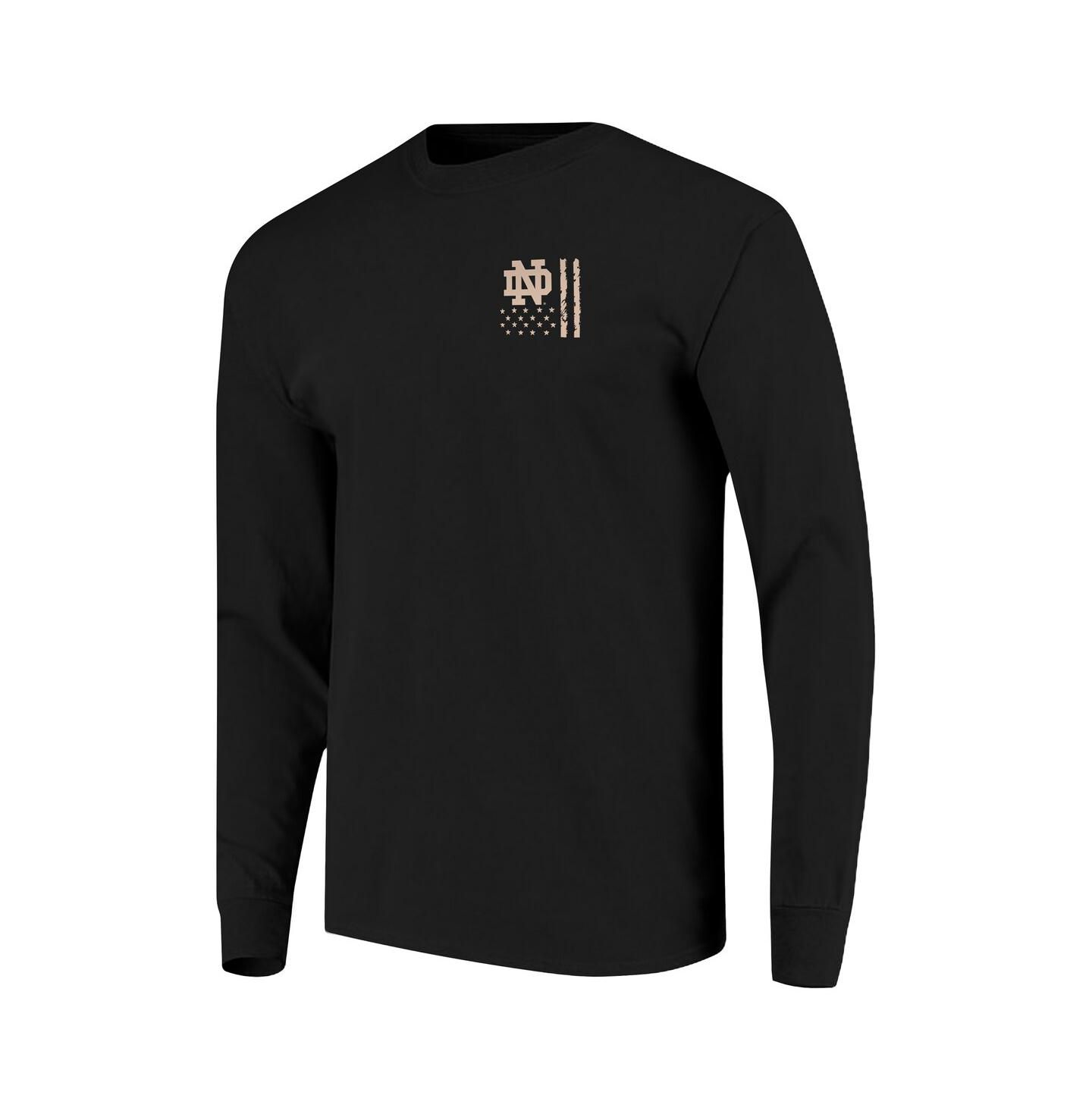 Мужская футболка Image One Black Notre Dame Fighting Irish OHT Camo Overlay Comfort Colors Long Sleeve — фото 3