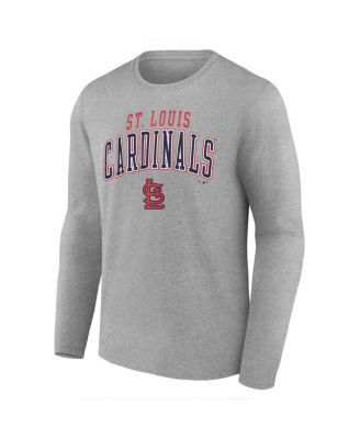 Men's Heather Gray St. Louis Cardinals Iconic Logo Long Sleeve T-Shirt