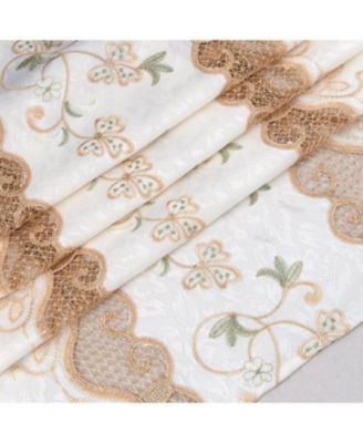 RT Designer Collection Alice Macrame Luxurious Decorative Rod Pocket Curtain Panel 54" x 84" Beige