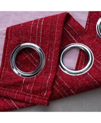 RT Designer Collection Kensington Jacquard Foam Backed Luxurious Decorative Grommet Curtain Panel 54" x 95" Red