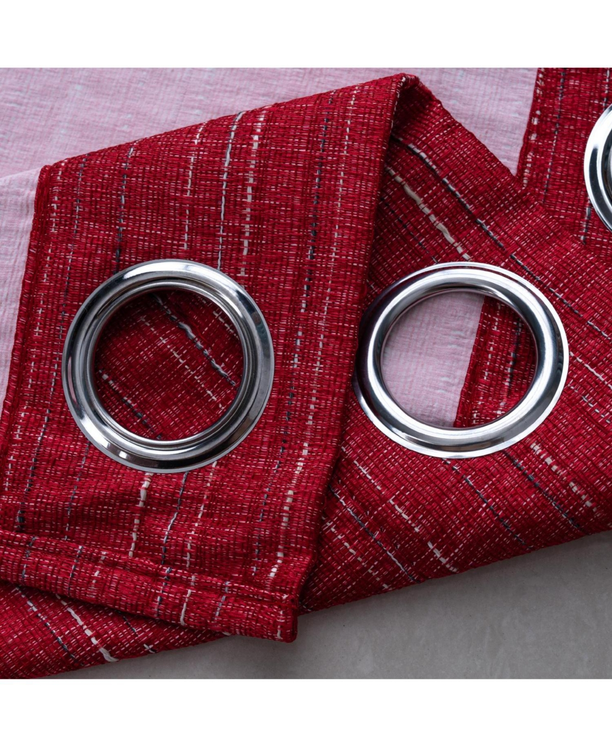 Rt Designer Collection Kensington Jacquard Foam Backed Luxurious Decorative Grommet Curtain Panel 54" x 95" Red