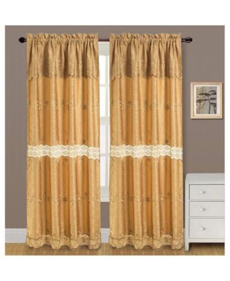 Alisa Macrame Rod Pocket Window Room Darkening Panel 54" x 84" Gold