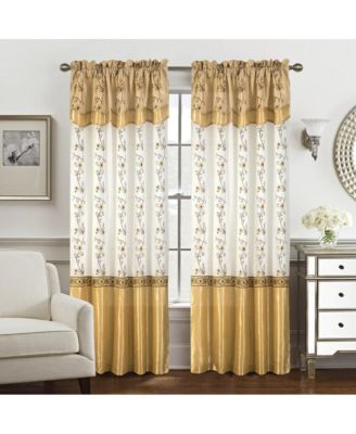 - Priscilla Embroidered Panel With Double Valance 54'' x 90'' Silver