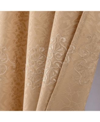RT Designer Collection Alice Macrame Luxurious Decorative Rod Pocket Curtain Panel 54" x 84" Gold