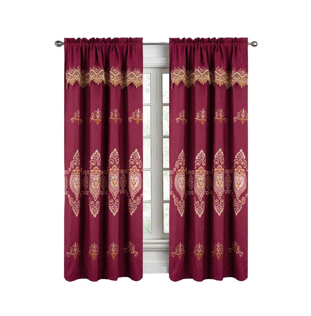 Rt Designers Collection Bonnie Macrame Room Darkening Curtain Panel