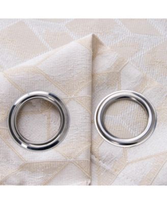 RT Designer Collection Cubix Jacquard Grommet Luxurious Modern Design Curtain Panel 54" x 84" Silver