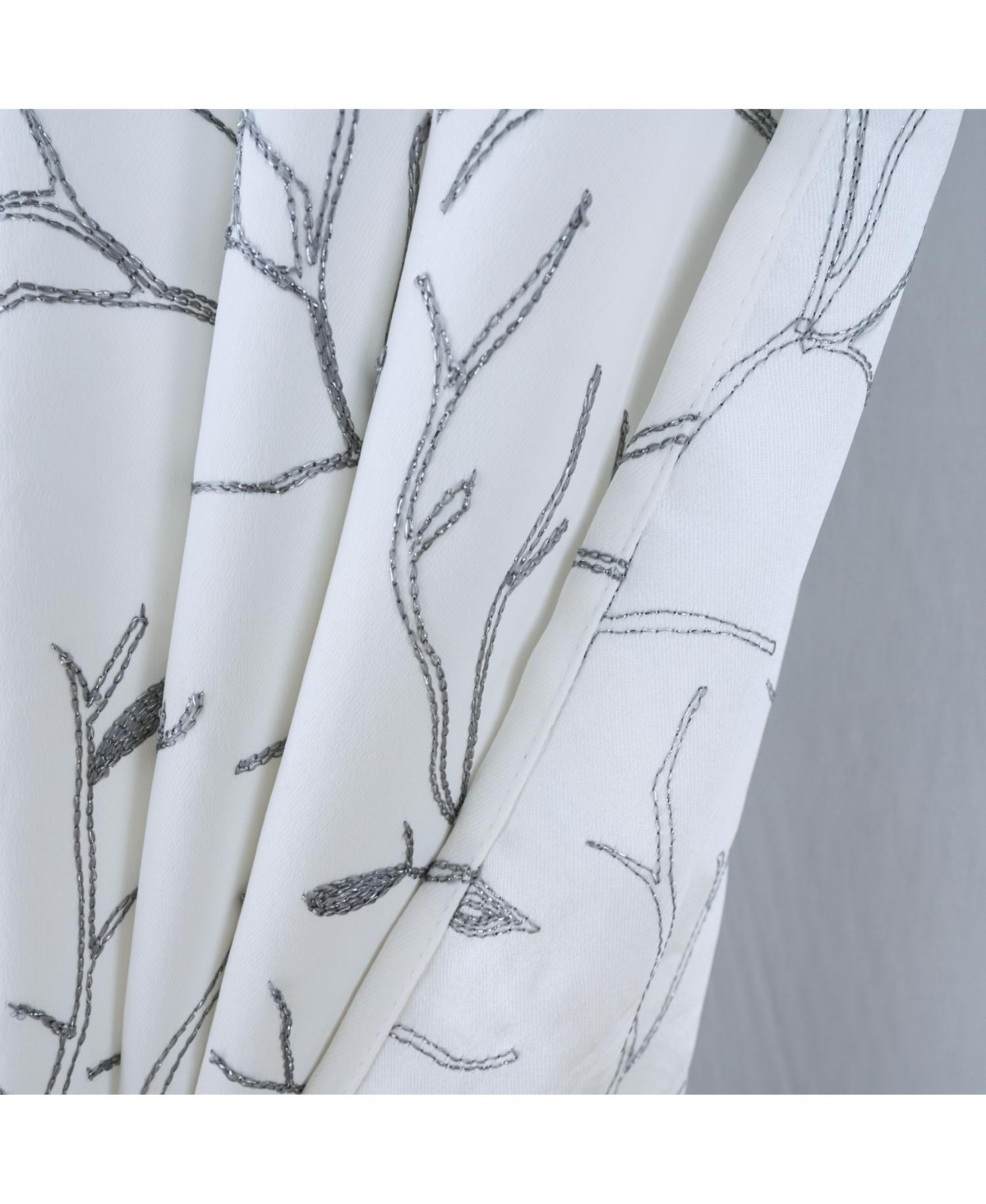 Rt Designer Collection Luciana Embroidered Blackout Luxurious Decorative Grommet Curtain Panel 54" x 90" White