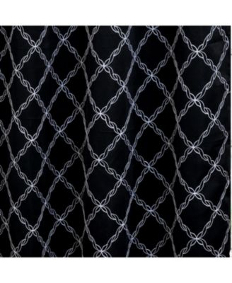 RT Designer Collection Gable Embroidered Blackout Luxurious Decorative Grommet Curtain Panel 54" x Black