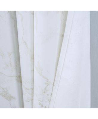 RT Designer Collection Heidi Halo Foil Blackout Luxurious Decorative Grommet Curtain Panel 54" x 90" White