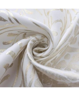 RT Designer Collection Helena Halo Foil Blackout Luxurious Decorative Grommet Curtain Panel 54" x 90" White