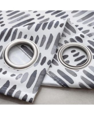 RT Designer Collection Justice Printed Blackout Luxurious Decorative Grommet Curtain Panel 54" x 84" Grey