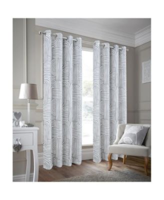RT Designer Collection Ashton Printed Blackout Luxurious Decorative Grommet Curtain Panel 54" x 84" Silver