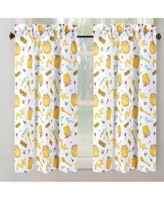 RT Designer's Collection Tribeca Honey Printed Slub 3 Pieces Kitchen Curtain Set