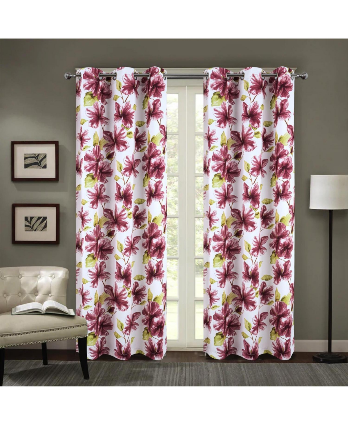 Rt Designer Collection April Printed Blackout Luxurious Decorative Grommet Curtain Panel 54" x 84