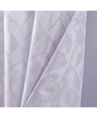 RT Designer Collection Cubix Jacquard Grommet Luxurious Modern Design Curtain Panel 54" x 84" Beige