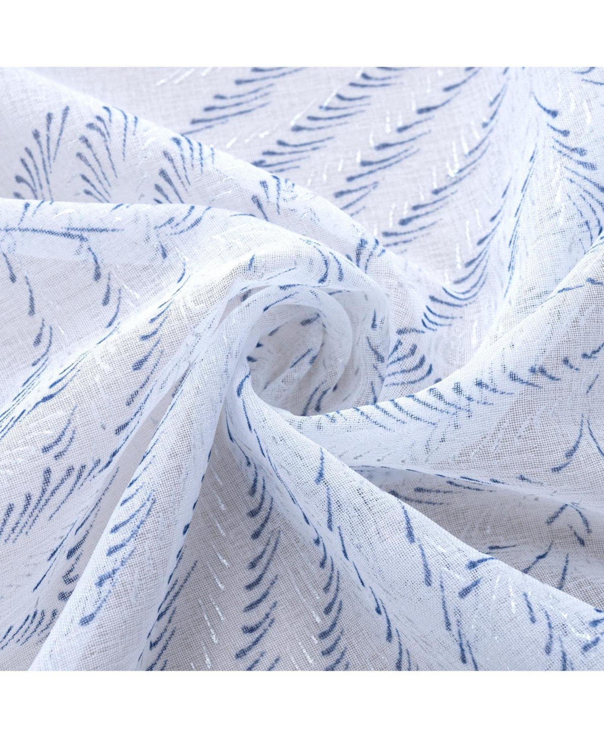 Rt Designers Collection Faye Grommet Metallic Sheer Printed Doily Curtain Panel 54" x 84