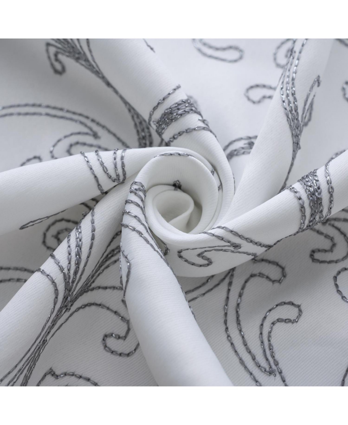 Rt Designer Collection Kimber Embroidered Blackout Luxurious Decorative Grommet Curtain Panel 54" x 90" White