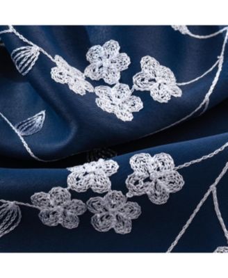 RT Designer Collection Lilian Embroidered Blackout Luxurious Decorative Grommet Curtain Panel