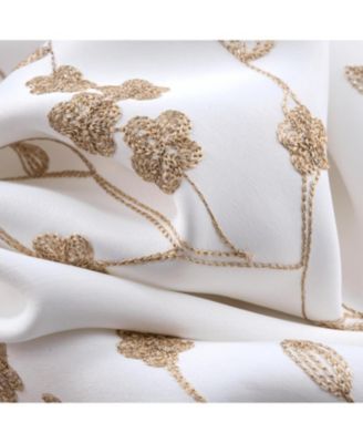 RT Designer Collection Lilian Embroidered Blackout Luxurious Decorative Grommet Curtain Panel 54" x 95" White
