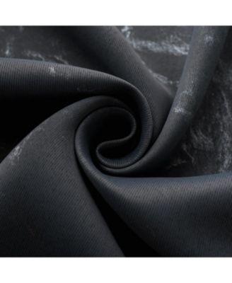 RT Designer Collection Heidi Halo Foil Blackout Luxurious Decorative Grommet Curtain Panel 54" x 90" Black