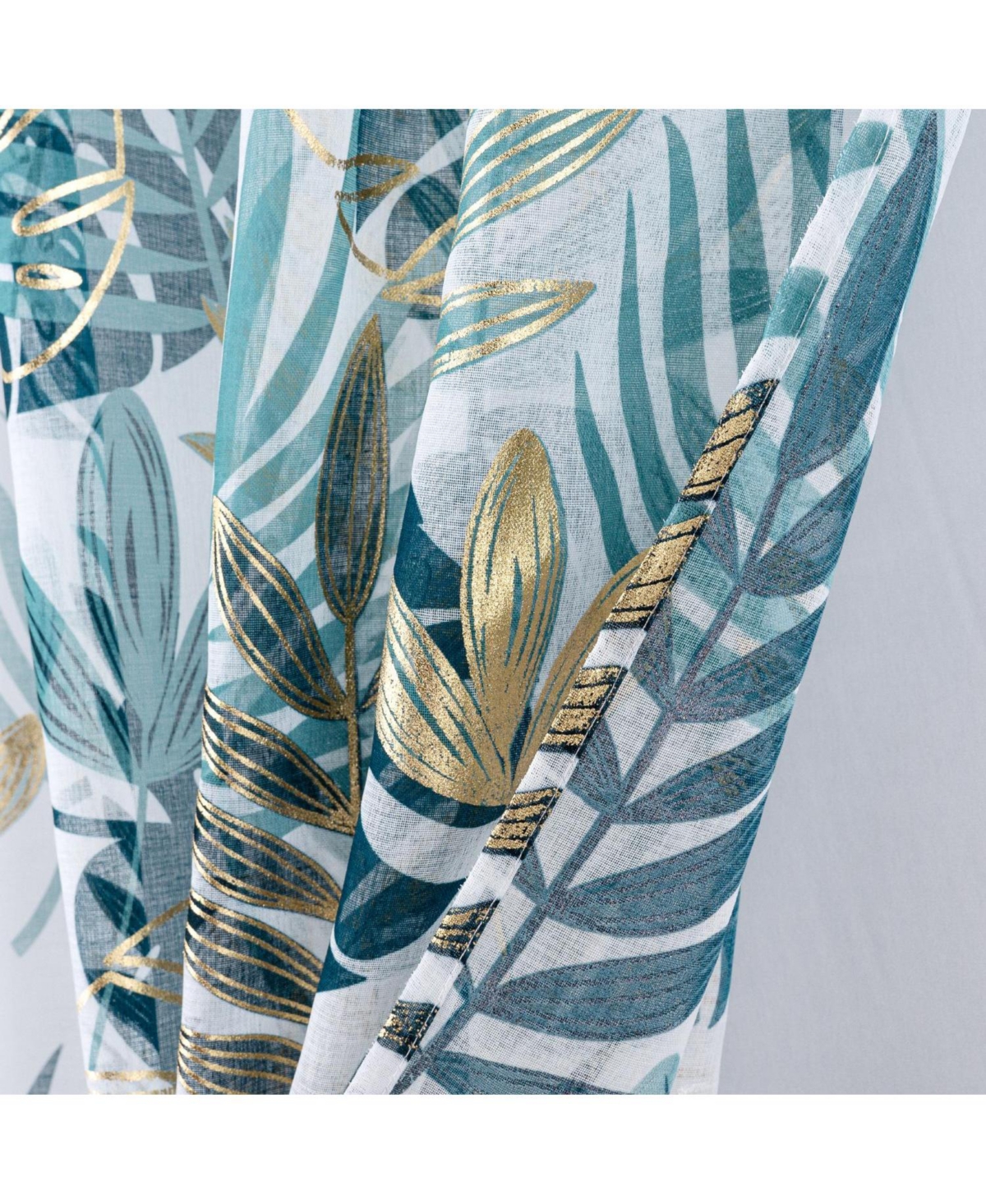 Rt Designer Collection Fern Foil Printed Doily Luxurious Decorative Grommet Curtain Panel 54" x 90" Green