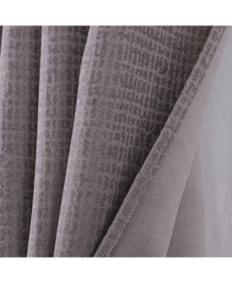 RT Designer Collection Demi Lux Jacquard Blackout Grommet Curtain Panel 52" x 84" Charcoal