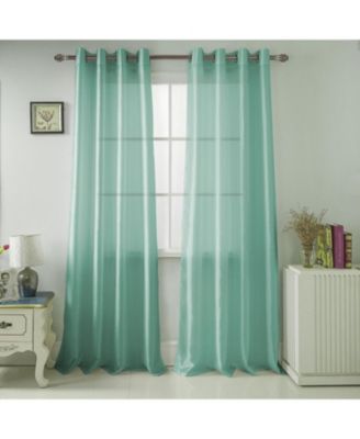 RT Designer Collection Nancy Grommet Luxurious Modern Design Curtain Panel 54" x 95" Aqua