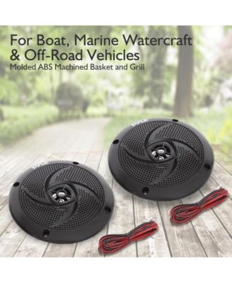 4 Waterproof Marine Speakers - 2-Way Full Range Sound (PLMRS4B.5) - 100W Max
