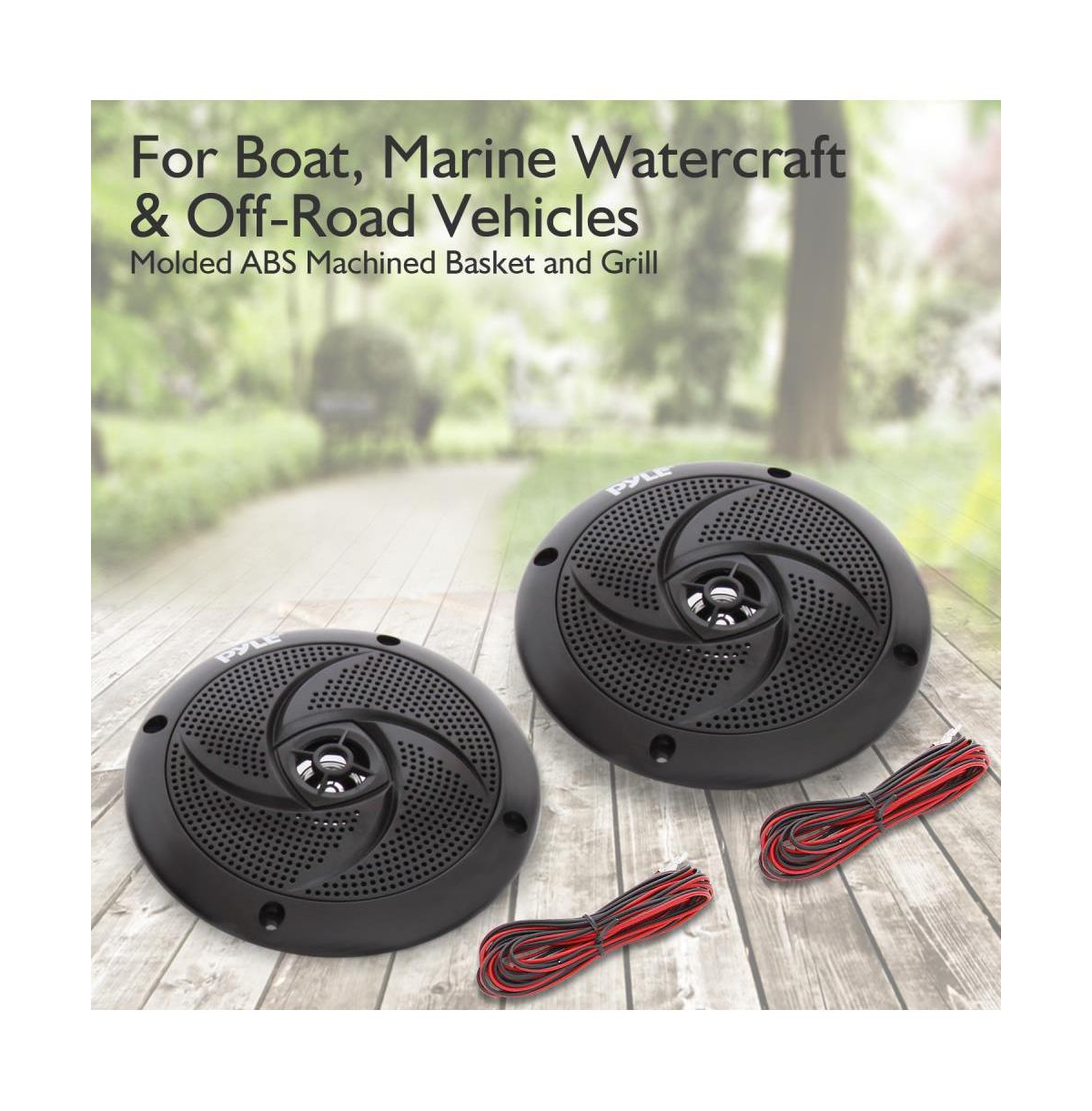 Pyle 4 Waterproof Marine Speakers - 2-Way Full Range Sound (PLMRS4B.5)