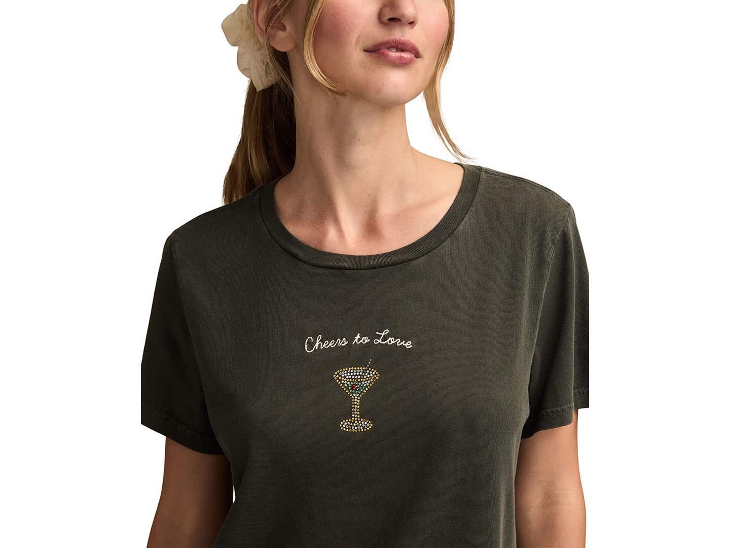 Женская футболка Lucky Brand Love At First Sip Classic Crewneck, цвет: Raven — фото 3