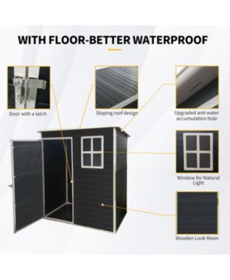 5 ft x 3 ft Outdoor Plastic Storage Shed with floor