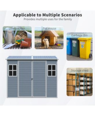 8x4 Outdoor Storage Shed - Double Door, Two Windows