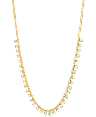 Primavera Gold Over Silver Cubic Zirconia Necklace