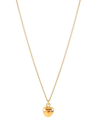 Primavera Gold Over Silver Heart Pendant Necklace