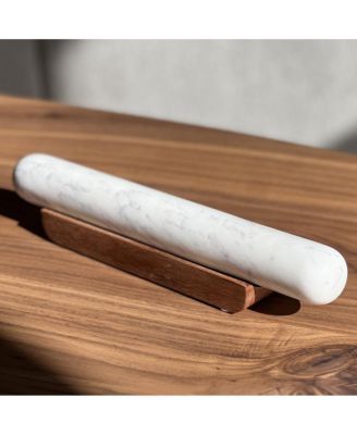 Marble Rolling Pin on Wood Base