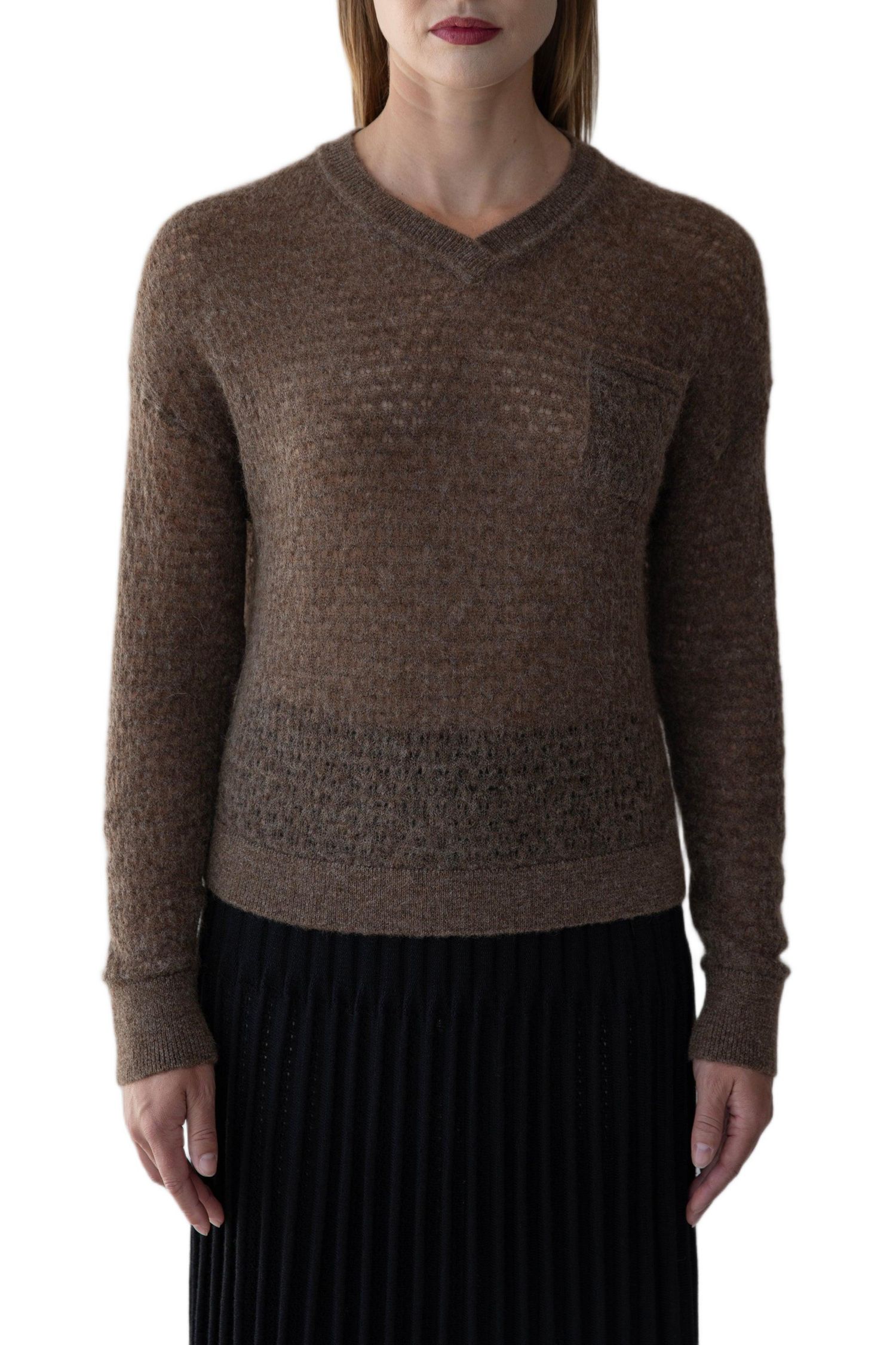 Women's Lacey Pointelle Pullover Sweater