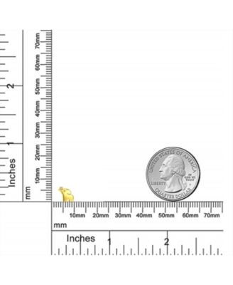 Set of 2 Tiny Minimalist CZ Accent Lucky Elephant & Round Solitaire CZ Yellow 14K Gold Stud Earrings Screw back