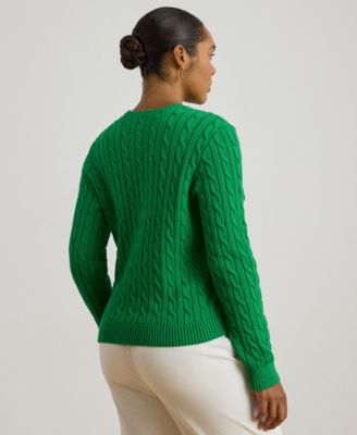 Plus Size Embroidered-Crest Long-Sleeve Sweater