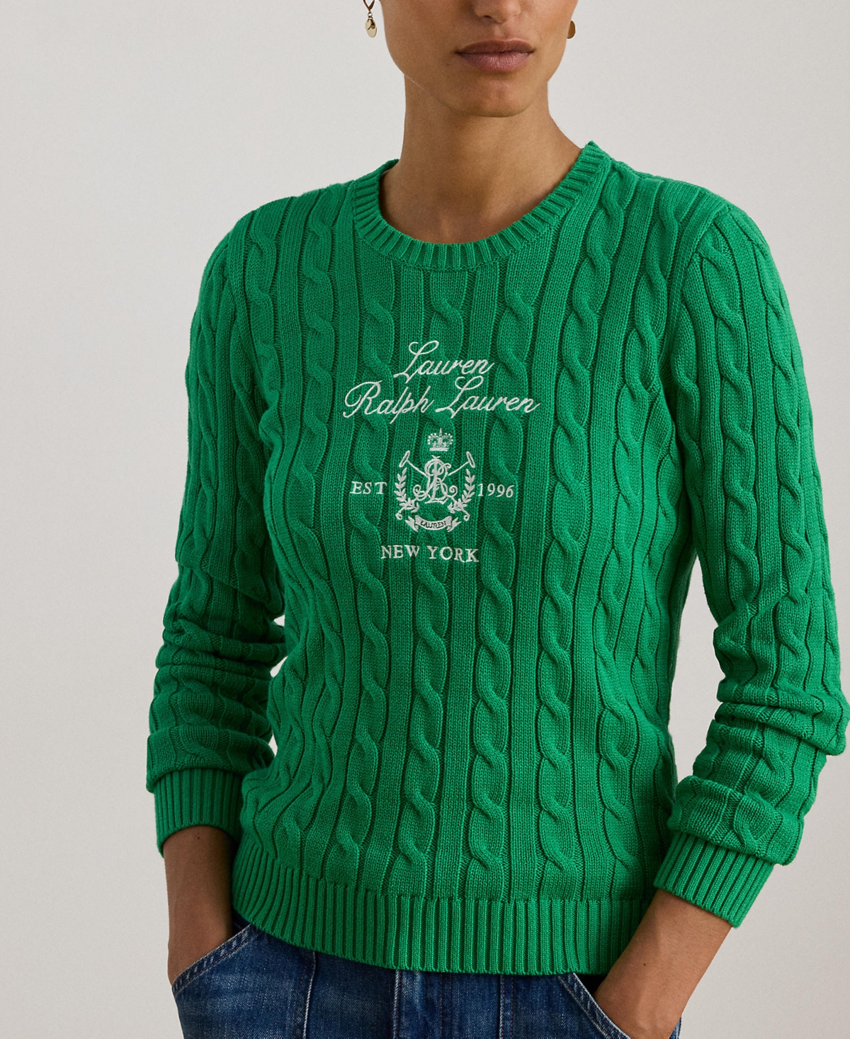 Ralph Lauren Plus Size Embroidered-crest Crewneck Sweater