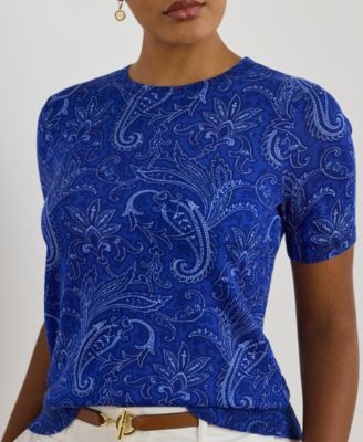 Plus Size Paisley Short-Sleeve Sweater