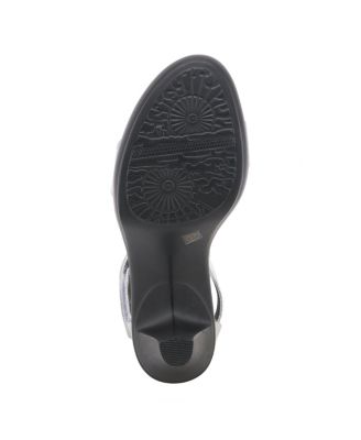 Women's IDOL Pearlized Faux Leather Ankle Strap Dress Sandals